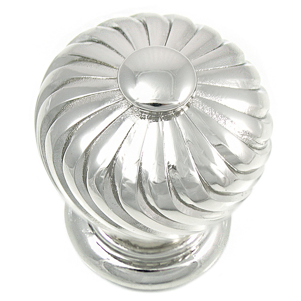 Mng 1 1/4" Knob, French Twist, Polished Nickel 83914